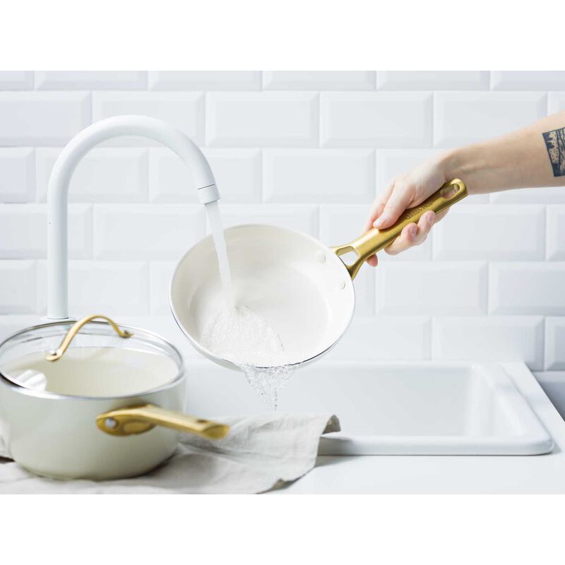 Greenpan Padova 6 (10) Piece PFAS Free Cookset - Cream White image number 3